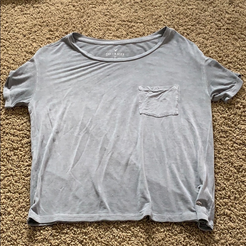 grey american eagle soft and sexy t-shirt